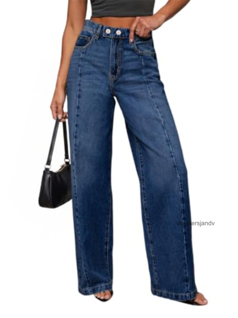 Sidefeel Wide Leg High Waisted Stretchy Baggy Denim Jeans Women